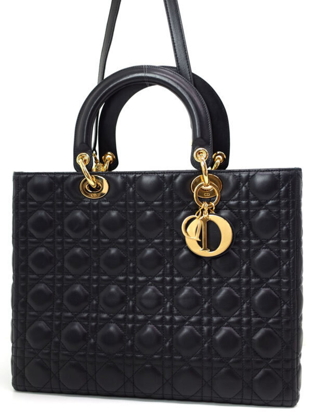 Christian Dior Lady Dior Bag black cannage quilted lambskin